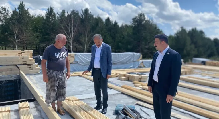 Arpaçay Kütük Ev Projesi’nde çalışmalar hız kazandı
