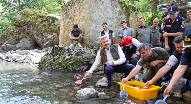 Artvin'de Hatila Vadisi Milli Parkı'ndaki dereye 5 bin alabalık yavrusu bırakıldı