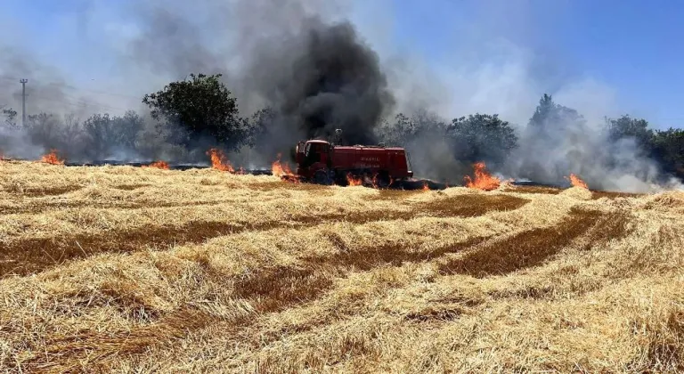 Burdur'da arazi yangını itfaiye aracına sıçradı!