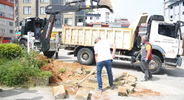 Giresun Belediyesi sahaları düzenlemeye başladı