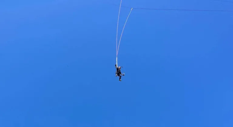 Güdül’de adrenalin tutkunları için rope jumping heyecanı başladı
