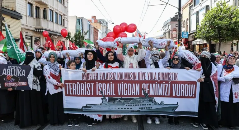 İstanbul halkı Gazze için yürüdü