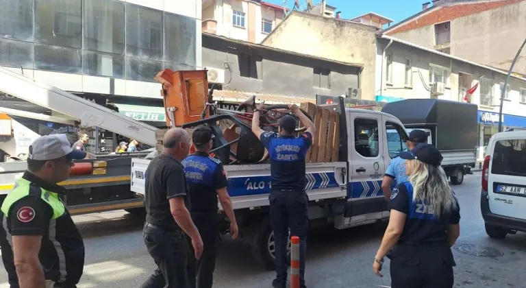 Ordu belediyesi kaldırım işgaline son veriyor