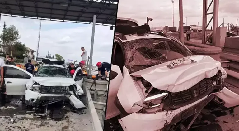 Otoyol gişesinde feci kaza: 1 ölü, 4 yaralı