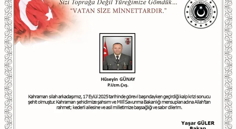 Uzman Çavuş Hüseyin Günay görev başında şehit oldu